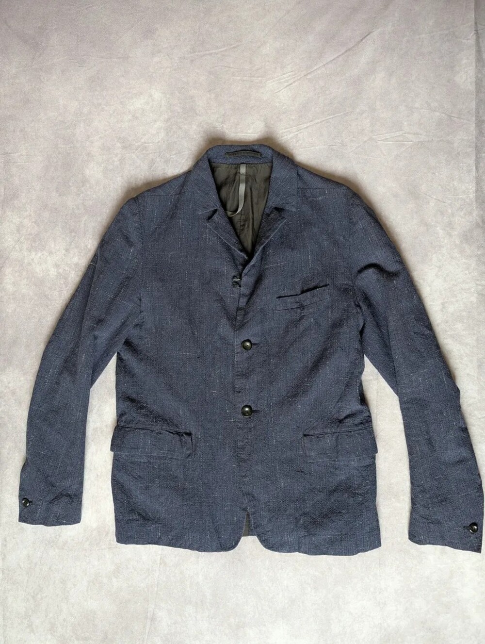 Hook Closure Textured Tailored Jacket